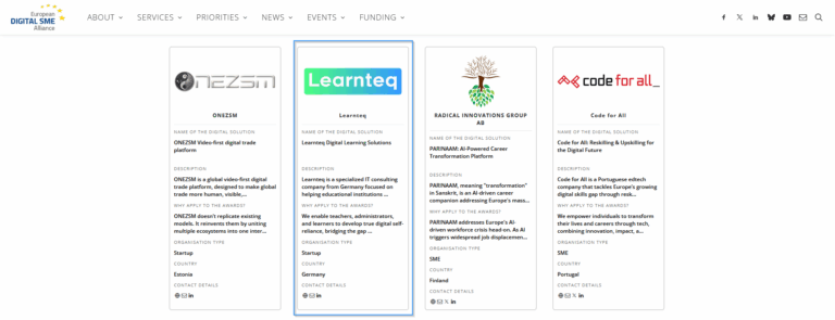 Learnteq-Skills Award - European DIGITAL SME Alliance