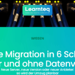 Moodle Migration: Netzwerkkabel in einem Serverschrank