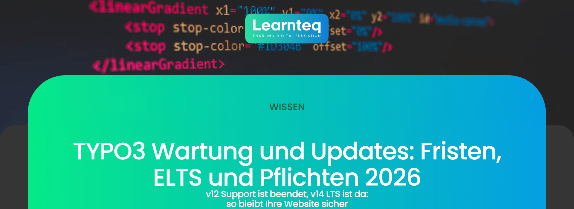 TYPO3 Wartung und Updates: Quellcode auf einem Bildschirm