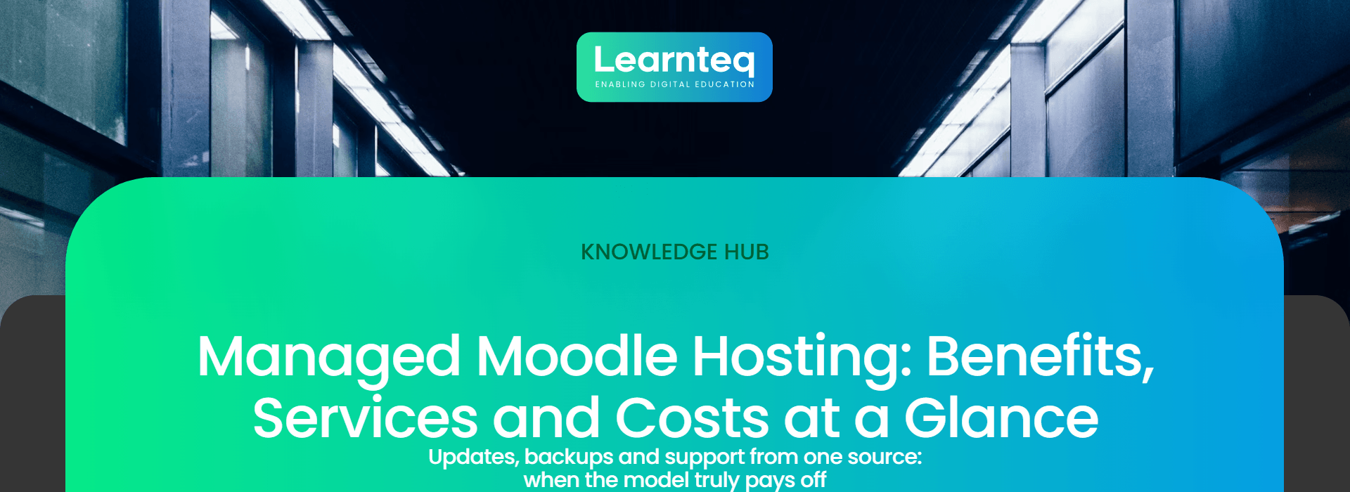 Managed Moodle hosting: data centre corridor with server racks