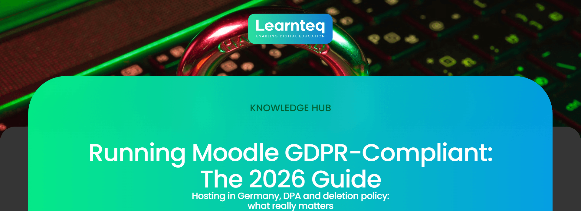 Moodle GDPR: padlock on a computer keyboard
