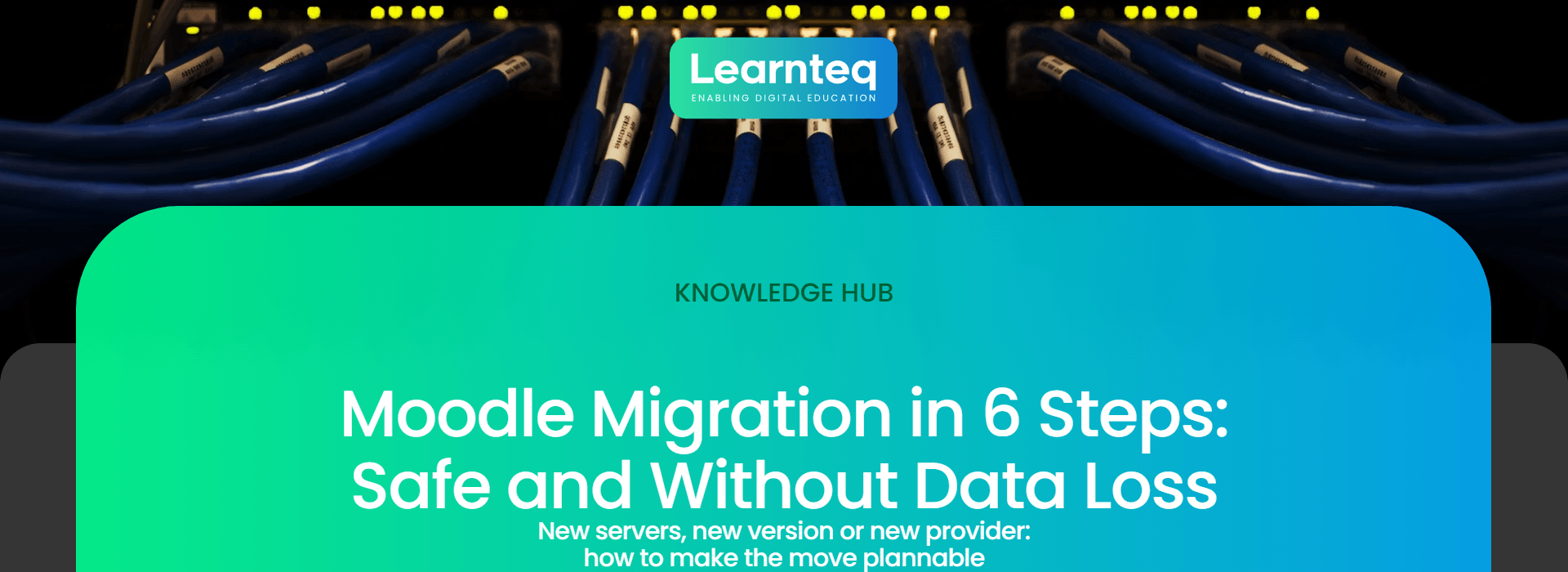 Moodle migration: network cables in a server rack