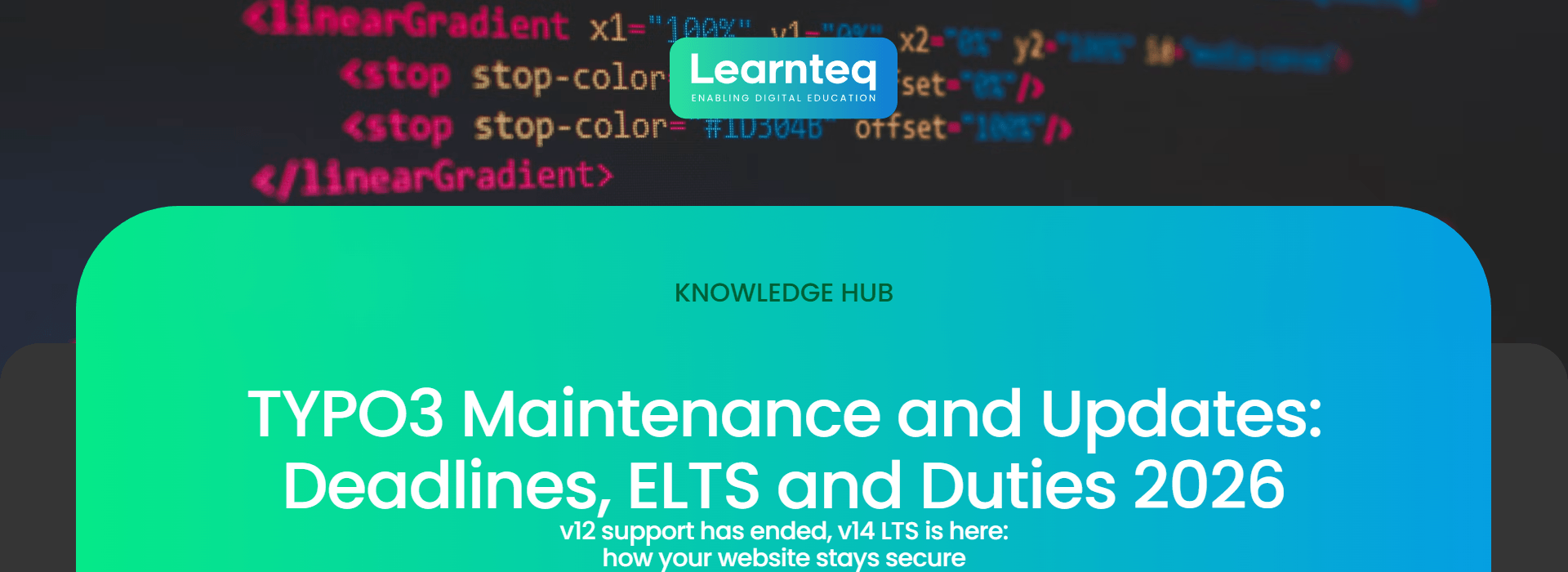 TYPO3 maintenance and updates: source code on a screen